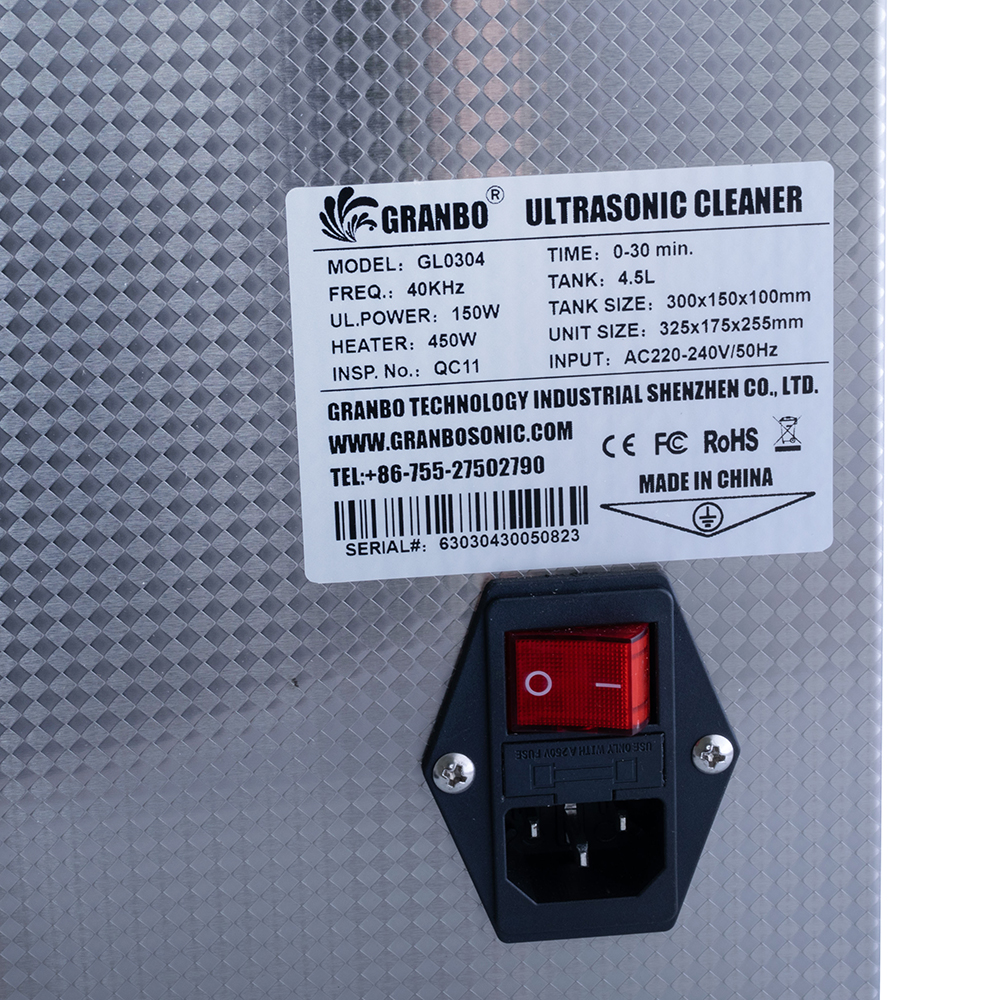 Ультразвуковий очищувач-ванна 4,5л 150Вт / 40кГц з підігрівом 300Вт (GL0304 – Granbo)