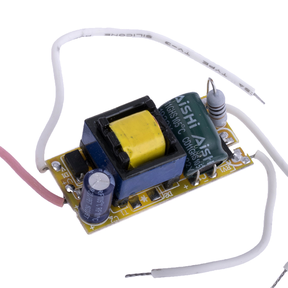 Драйвер для світлодіодів 4-7W без корпуса, 280-300mA @ DC 12-26V, AC 90-265V, 33x16x15mm