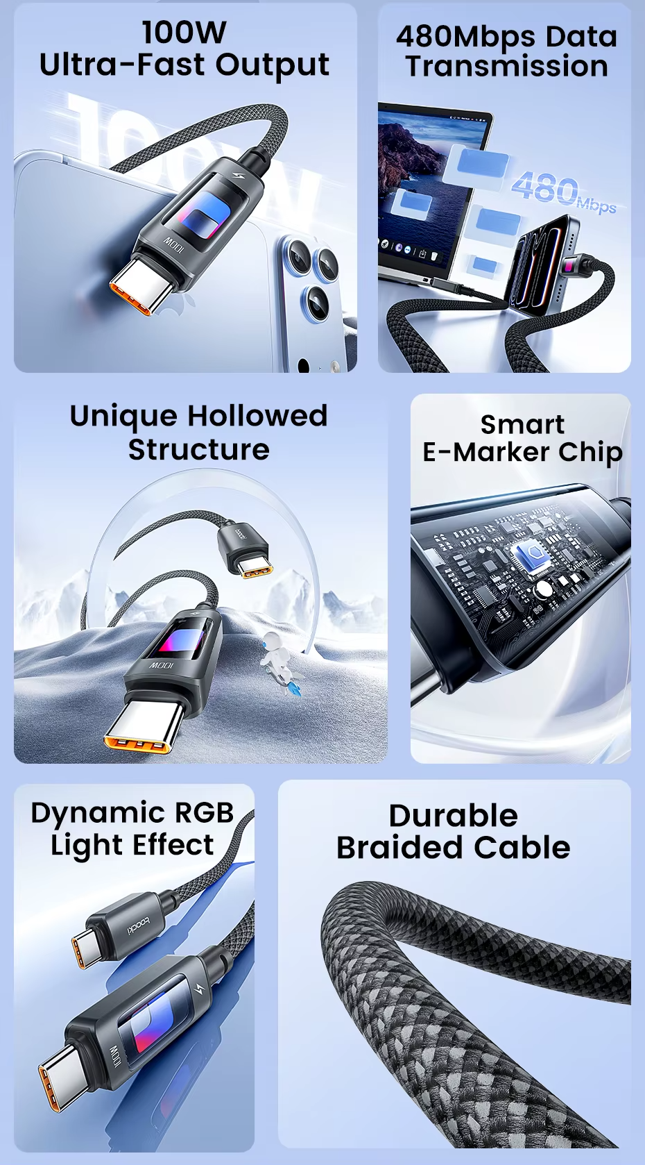 Провід USB type-C / USB type-C 100W, чорний, 1 метр, 40100028