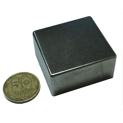 Магніт NdFeB, блок 40 x 40 x 20 mm (N42), Ni + Cu + Ni (нікель) Магніт NdFeB, блок 40 x 40 x 20 mm (N42), Ni + Cu + Ni (нікель)