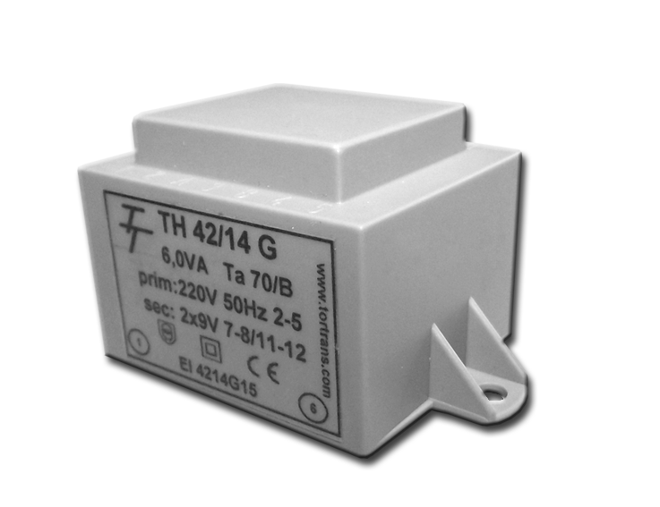 Трансформатор залитий 5,5VA, 2х15 V, TH42/14G 2*15V (код EI 4214G 18) Тортранс