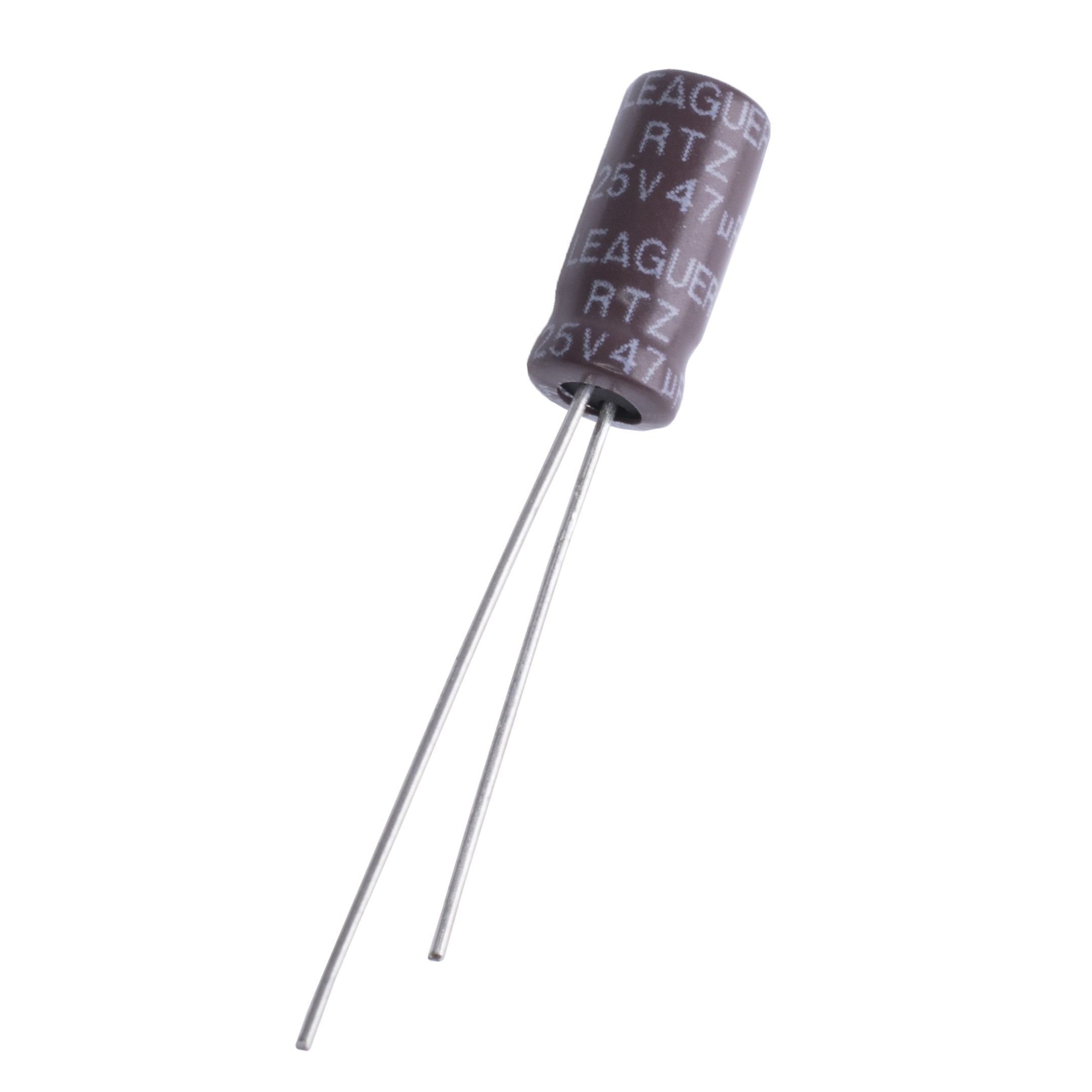 47uF 25V RTZ 5x11mm (low esr) (RTZ1E470M0511-LEAGUER) (електролітичний конденсатор низькоімпедансний)