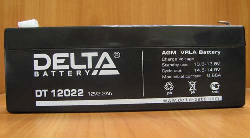 Акумулятор 12V 2,2Ah свинцево-кислотний AGM (DELTA DT 12022) Акумулятор 12V 2,2Ah свинцево-кислотний AGM (DELTA DT 12022)