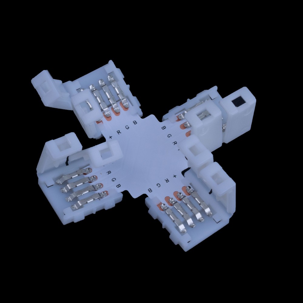 З'єднувач 4х стічок "X" 10mm LED 3528/5050, 4 контакти.