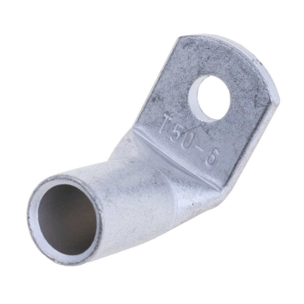 Кабельний наконечник кільцевий, кутовий, луджена мідь на провід 50 mm², M6, LT50-6 Кабельний наконечник кільцевий, кутовий, луджена мідь на провід 50 mm², M6, LT50-6