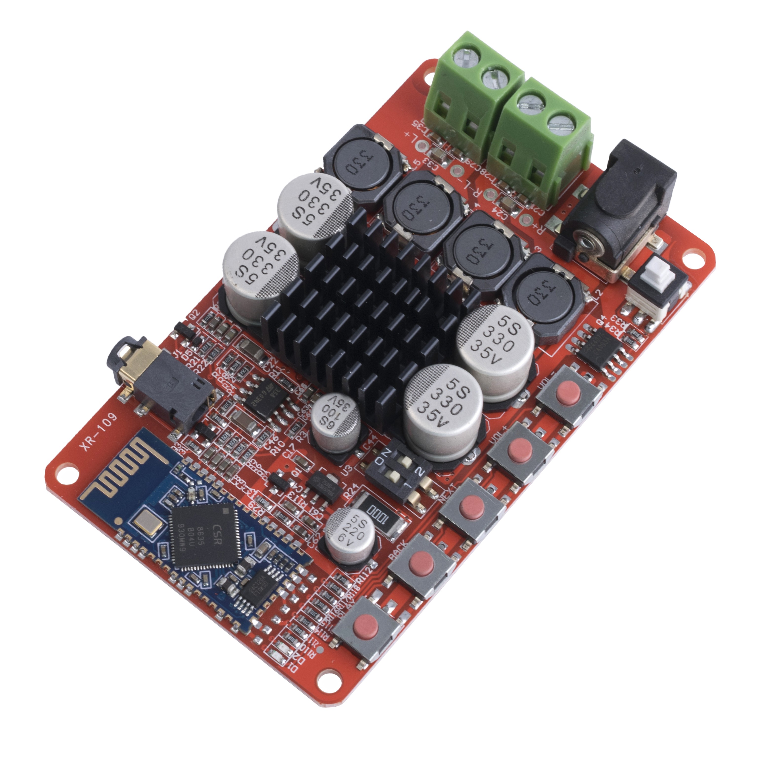 Підсилювач звукових частот (ПЗЧ) стерео 50W з Bluetooth на мікросхемі TDA7492 з радіатором Підсилювач звукових частот (ПЗЧ) стерео 50W з Bluetooth на мікросхемі TDA7492 з радіатором