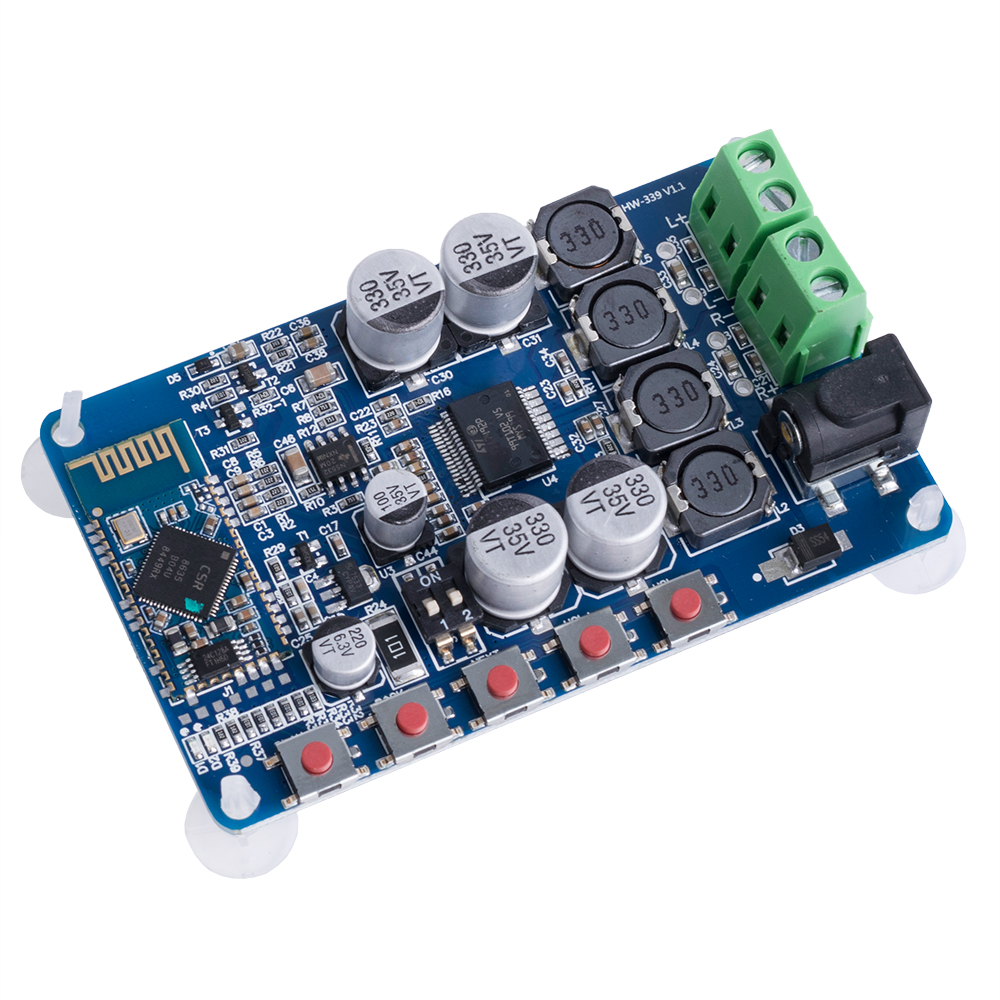 Набір підсилювач звукових частот (ПЗЧ) стерео 50W з Bluetooth на мікросхемі TDA7492P синій