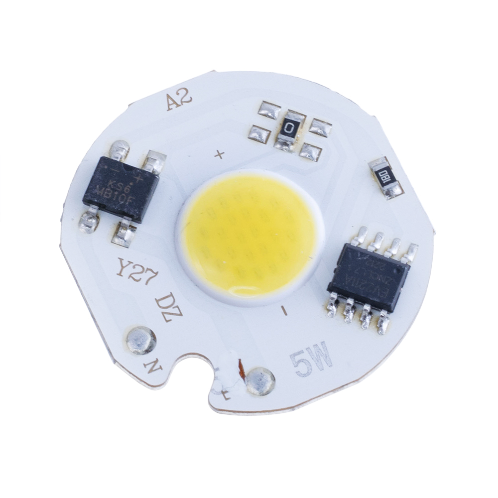 Світлодіод 5W, білий холодний з драйвером 220V Led COB 5W d27mm