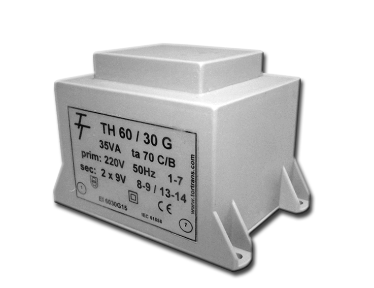 Трансформатор залитий 35VA, 15 V, TH60/30G 15V (код EI 6030G 08) Тортранс