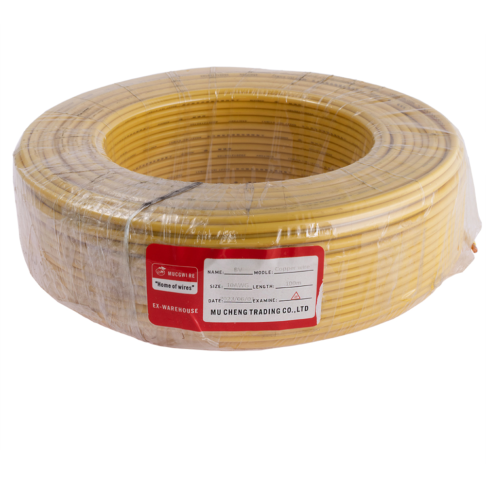 Провід одножильний 6.0mm² (10AWG/D2.76мм, мідь, PVC), жовтий