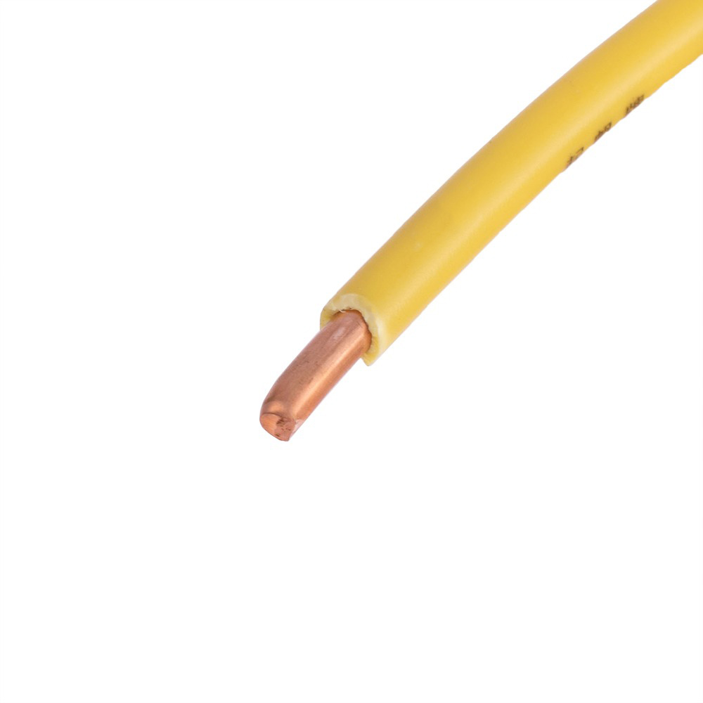 Провід одножильний 6.0mm² (10AWG/D2.76мм, мідь, PVC), жовтий
