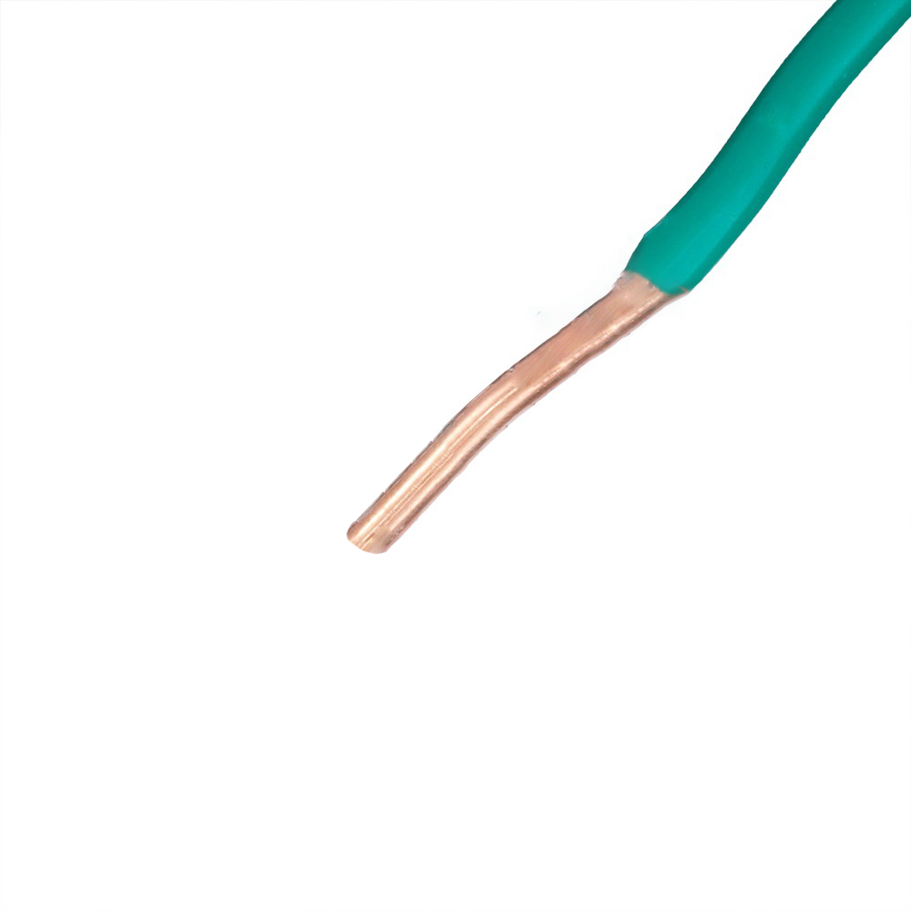 Провід одножильний 6.0mm² (10AWG/D2.76мм, мідь, PVC), зелений