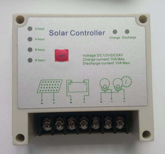 Контроллер для солнечных панелей 12V/24V, 10A.