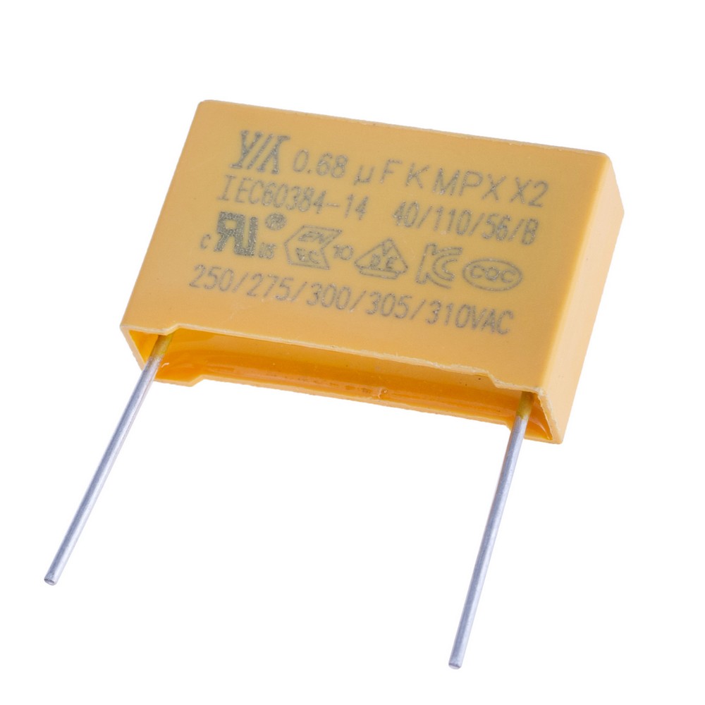 MPX 680nF 275VAC K(±10%), P=22,5mm, 26,5x16,5x7mm X2-684K275VACE2 YY-конденсатор плівковий