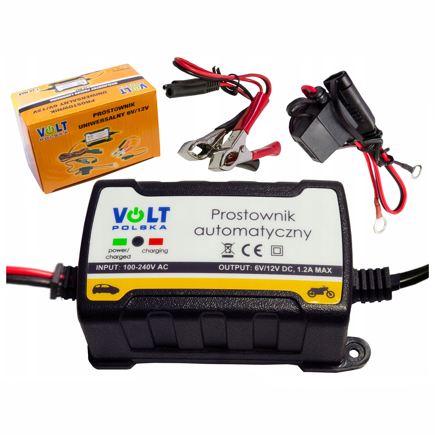 Зарядний пристрій для свинцево-кислотних акумуляторів 6V/12V 1,2A (6PRO061202) Volt Polska