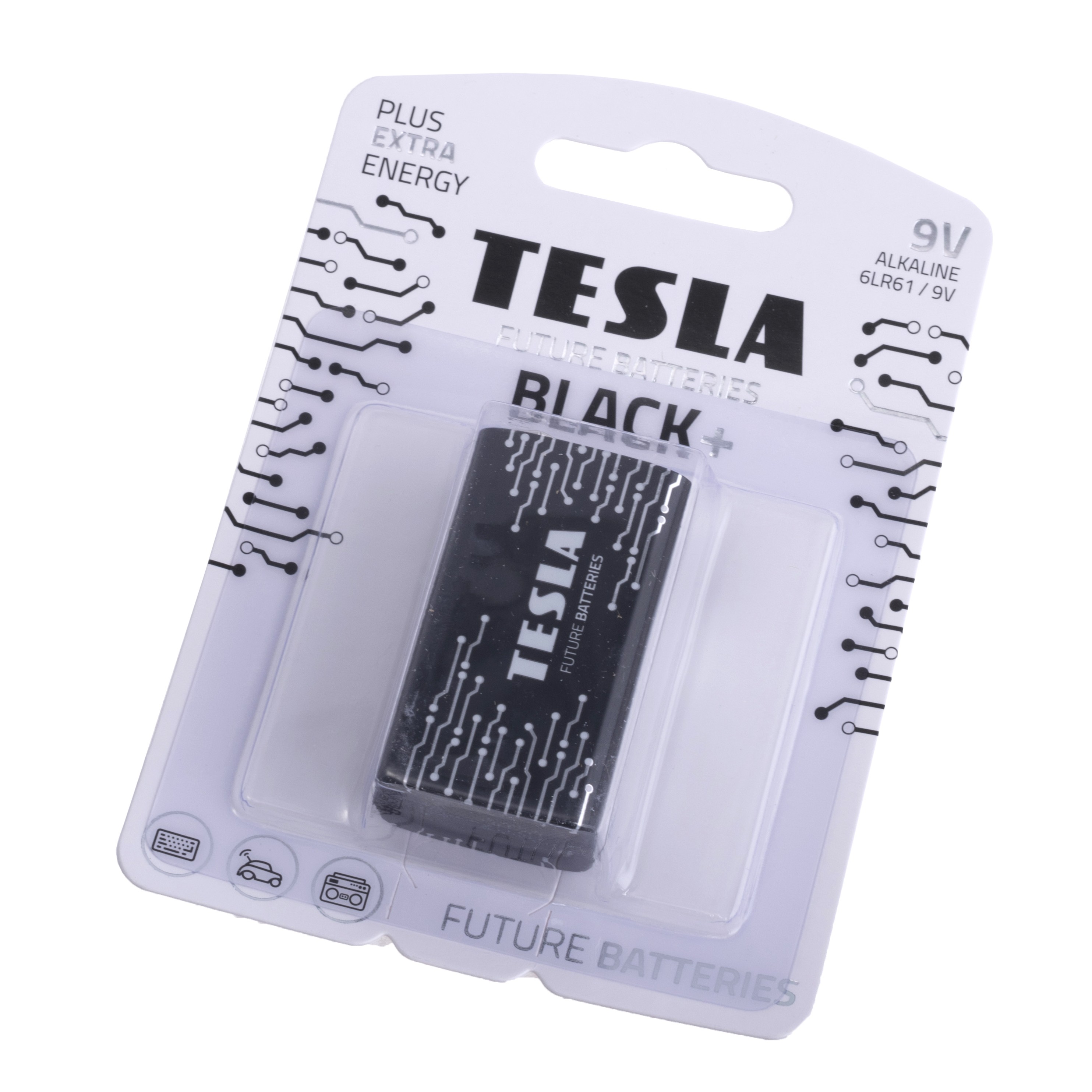 Батарейка "Крона" лужна 9V 1шт. Tesla BLACK+ 6LR61