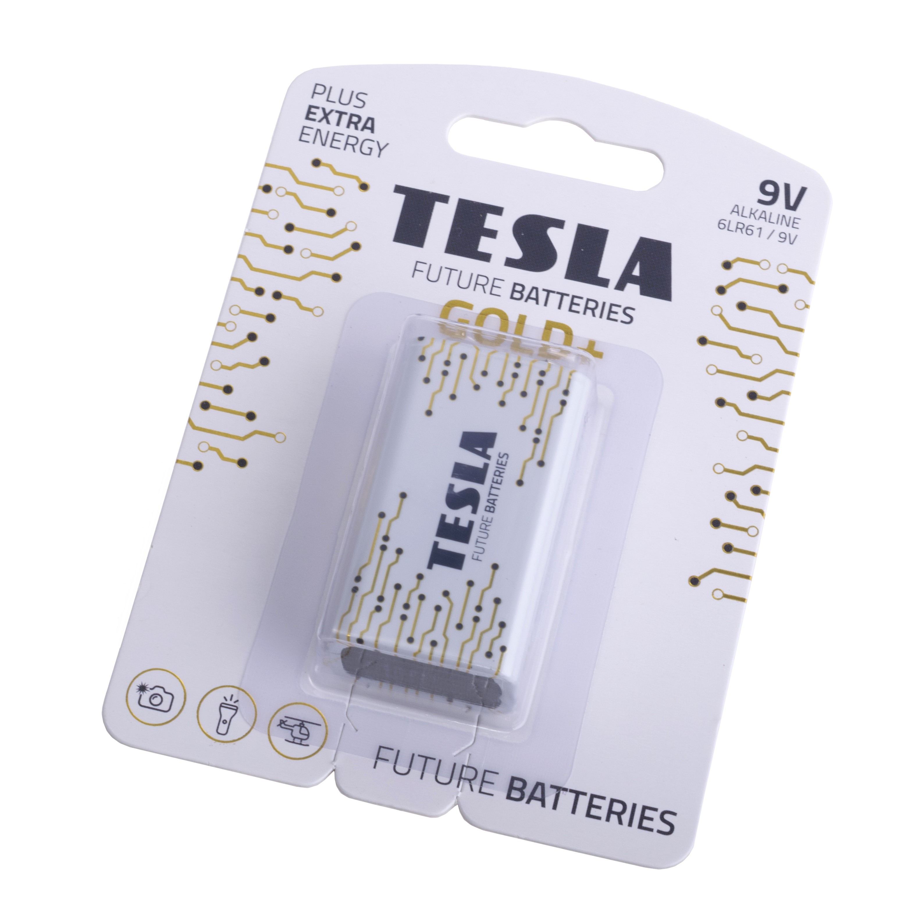 Батарейка "Крона" лужна 9V 1шт. Tesla GOLD+ 6LR61