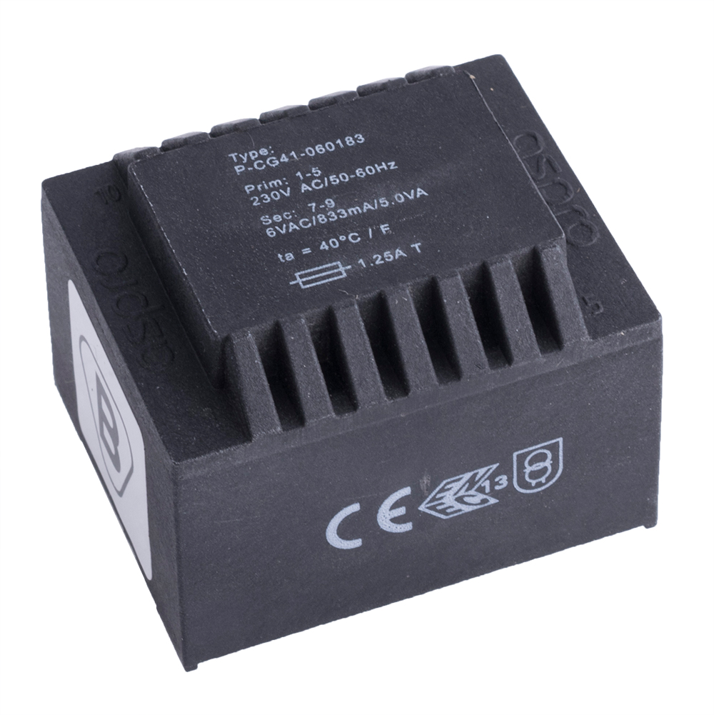 Трансформатор залитий 5VA, 6 V, Трансформатор 6VAC 5VA (P-CG41-060183) Aspro Aspro Трансформатор залитий 5VA, 6 V, Трансформатор 6VAC 5VA (P-CG41-060183) Aspro Aspro