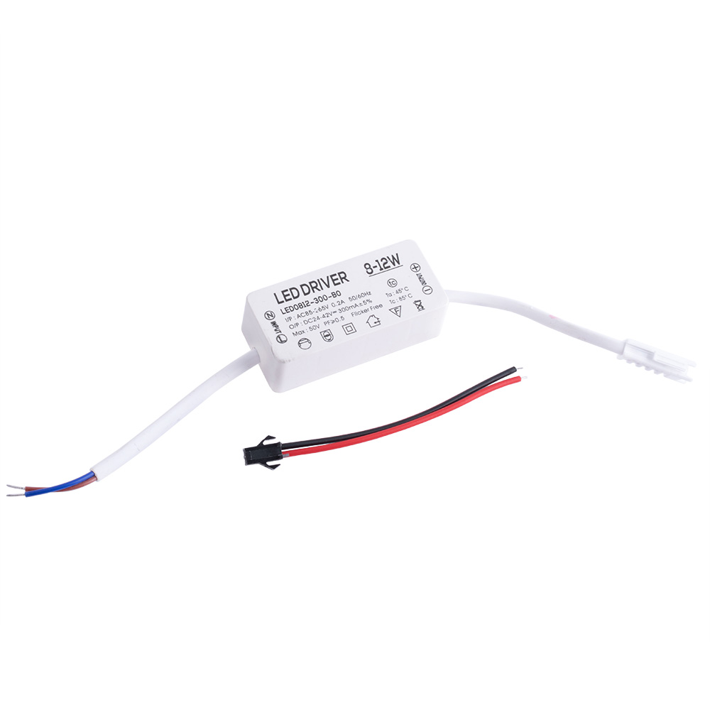 Драйвер для світлодіодів 8-12W в корпусі, 300mA ±5% @ DC 24-46V, AC 85-265V, 65x30x20mm