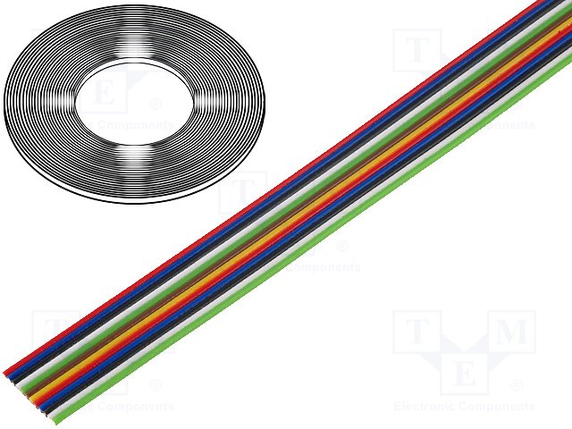 Шлейф 5.2.111 (плоский; багатожильний; Cu; 12х0,124мм2; PVC; 150В; 50м)