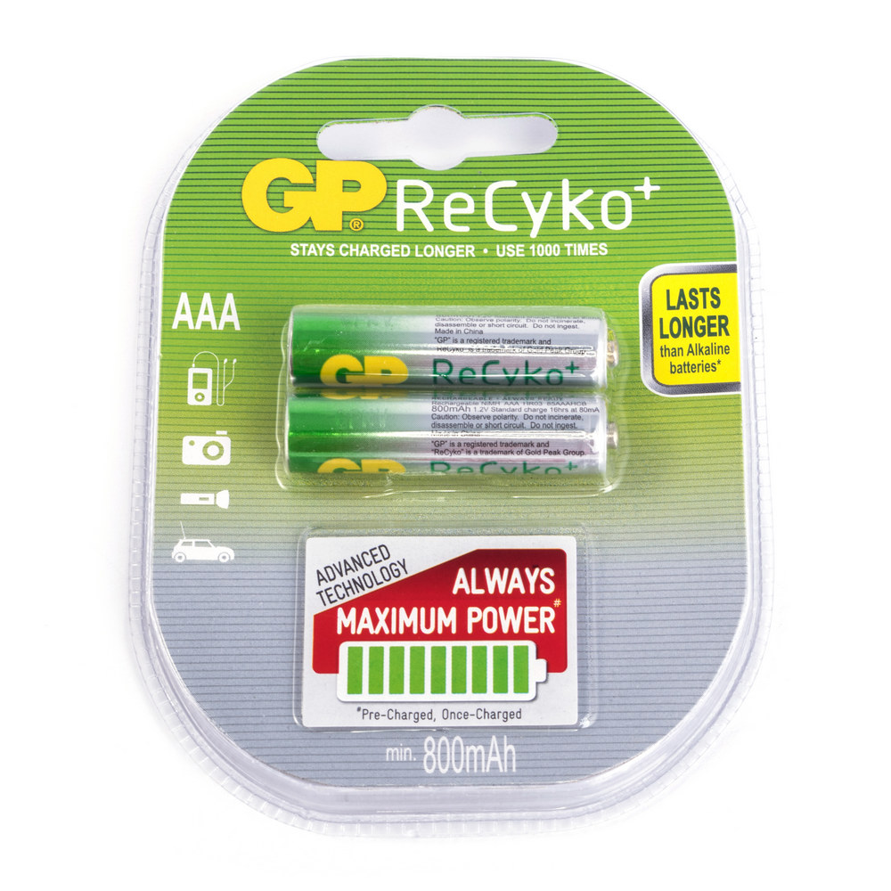 NiMH 850mAh, 1,2V, AAA GP Batteries, нікель-метал-гідридний акумулятор ReCyko GP85AAAHCB-2UEC2