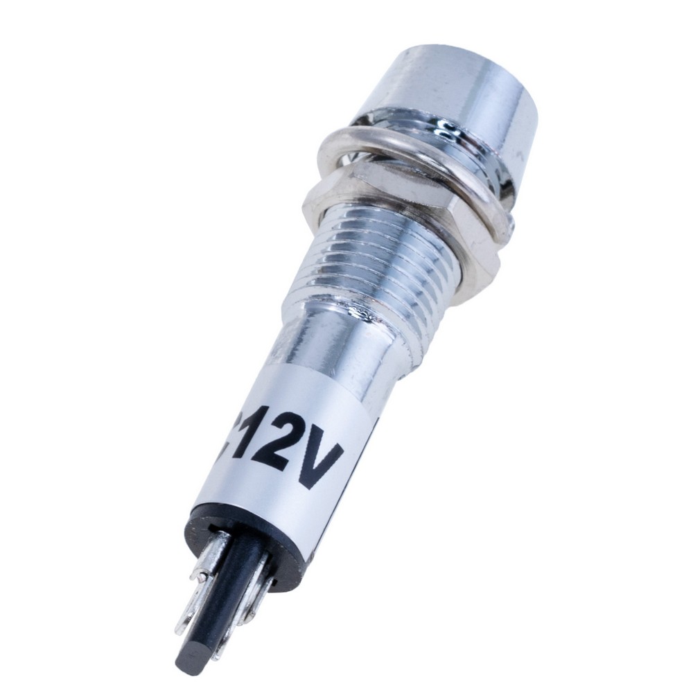 Індикаторна лампа 8 mm із зеленим підсвічуванням 12VDC, XD8-1 12V GREEN Індикаторна лампа 8 mm із зеленим підсвічуванням 12VDC, XD8-1 12V GREEN