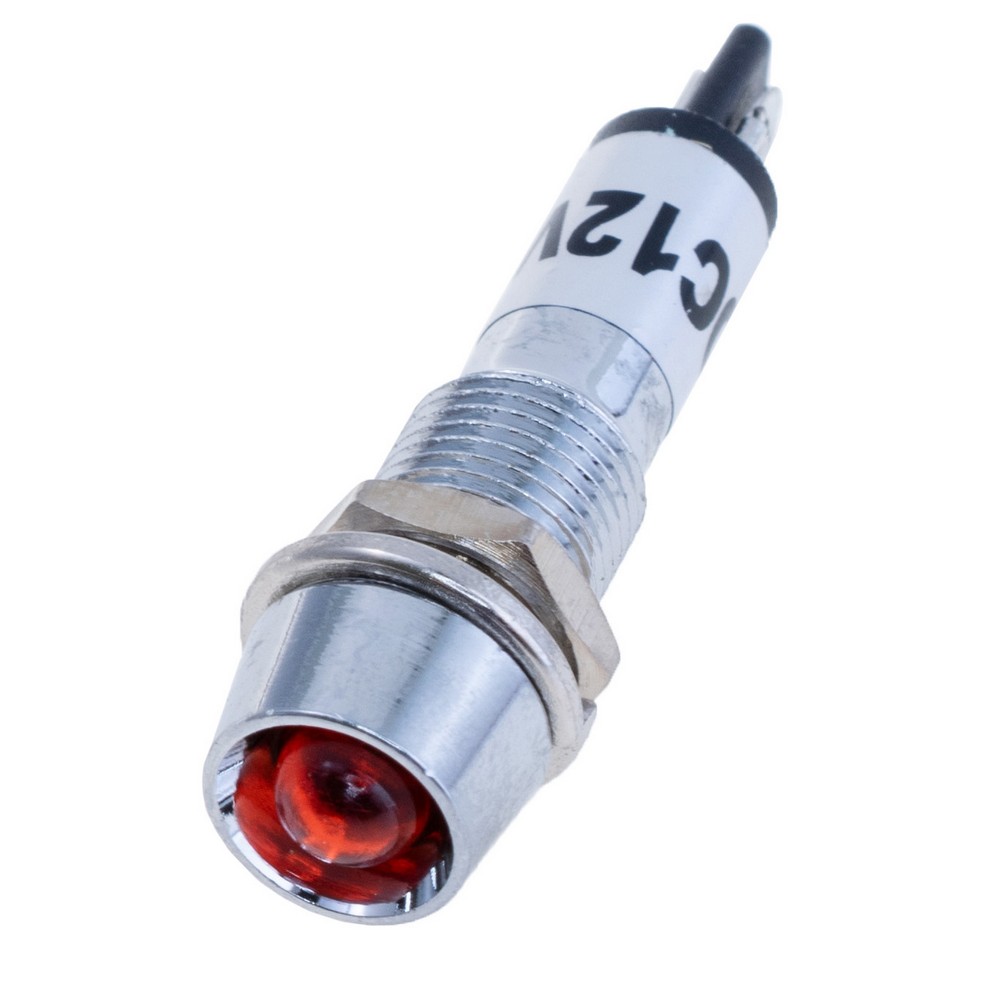 Індикаторна лампа 8 mm із червоним підсвічуванням 12VDC, XD8-1 12V RED Індикаторна лампа 8 mm із червоним підсвічуванням 12VDC, XD8-1 12V RED