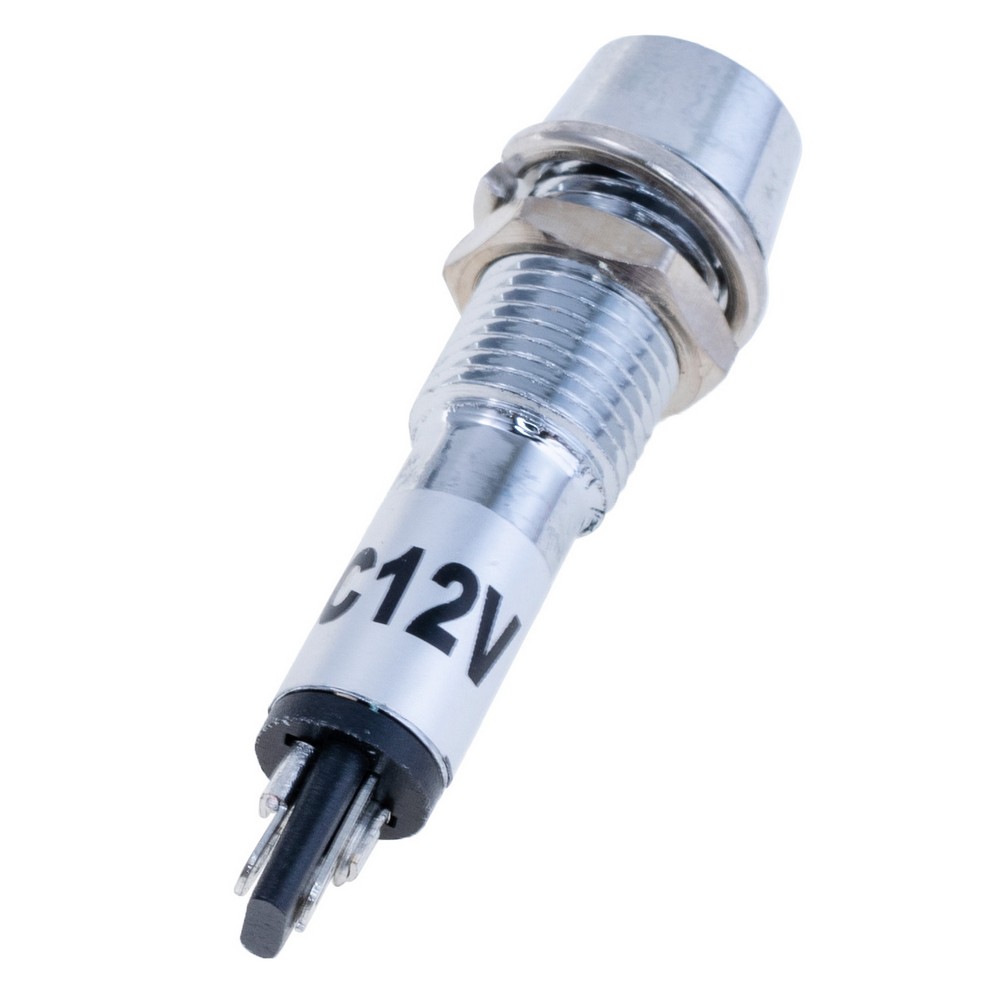 Індикаторна лампа 8 mm із червоним підсвічуванням 12VDC, XD8-1 12V RED Індикаторна лампа 8 mm із червоним підсвічуванням 12VDC, XD8-1 12V RED