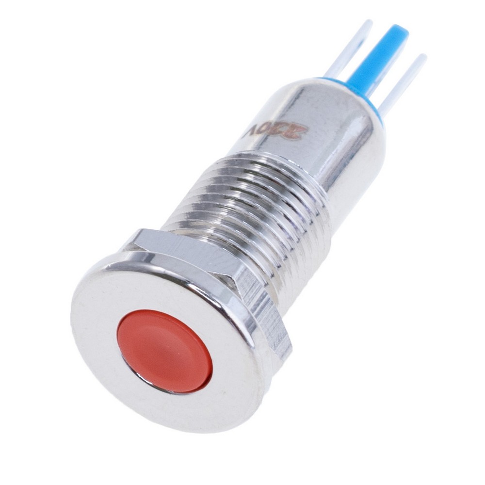 Індикаторна лампа 8 mm із червоним підсвічуванням IP67, 220V, GQ8A-D 220V RED Індикаторна лампа 8 mm із червоним підсвічуванням IP67, 220V, GQ8A-D 220V RED