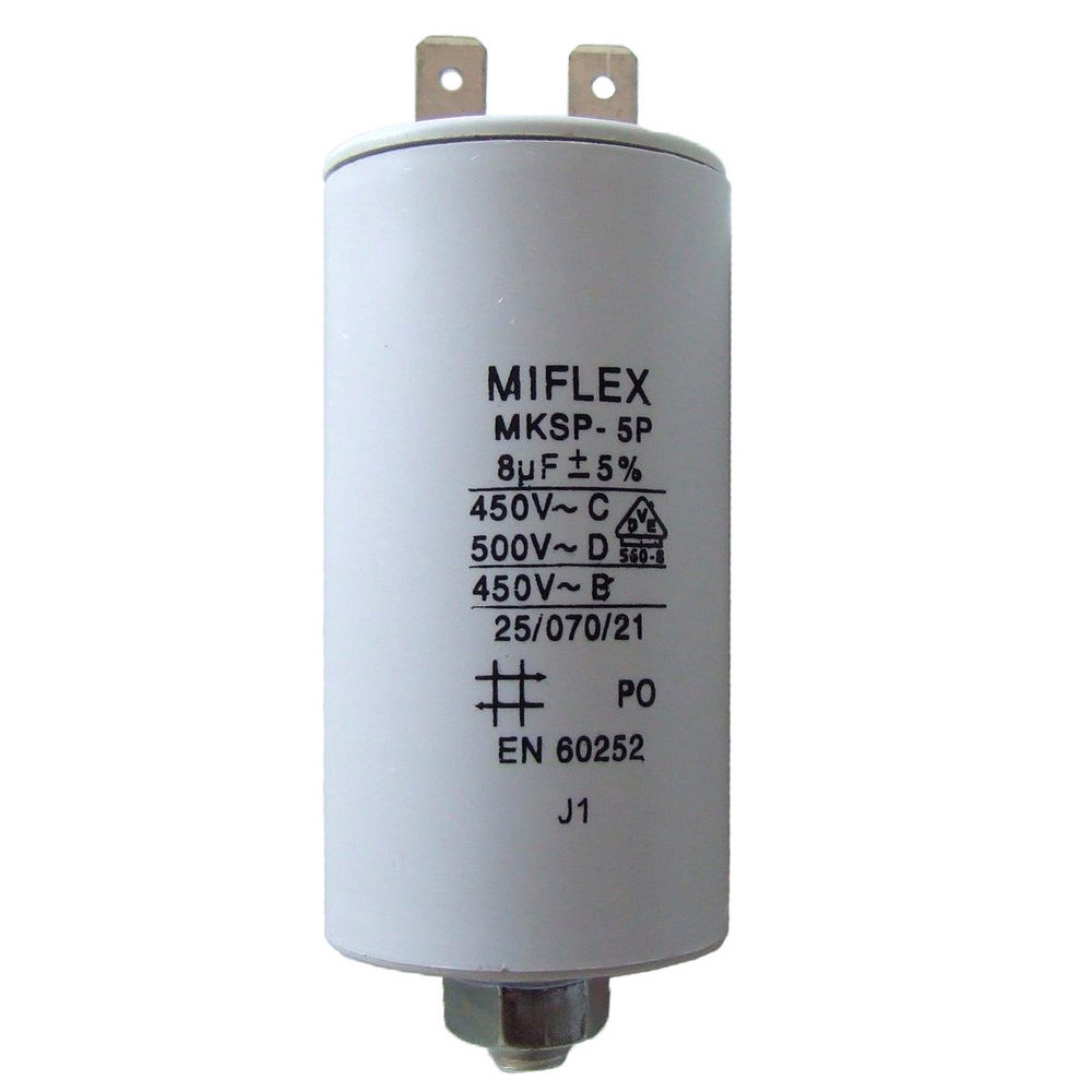 8uF 450VAC ±10% O35x65mm, з клемами (I15KV580K-B) (конденсатор пусковий) 8uF 450VAC ±10% O35x65mm, з клемами (I15KV580K-B) (конденсатор пусковий)