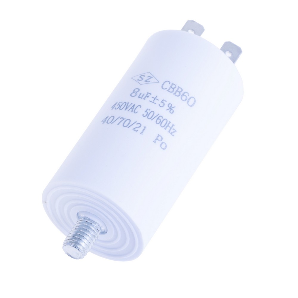 Конденсатор пусковий 8uF 450VAC ±5% 34*65mm SZ