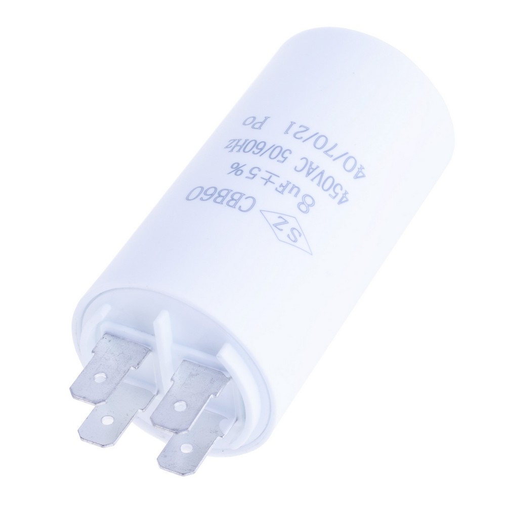 Конденсатор пусковий 8uF 450VAC ±5% 34*65mm SZ