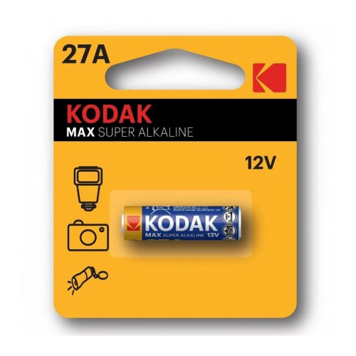 Батарейка A27 лужна 12V 1шт. Kodak MAX Батарейка A27 лужна 12V 1шт. Kodak MAX