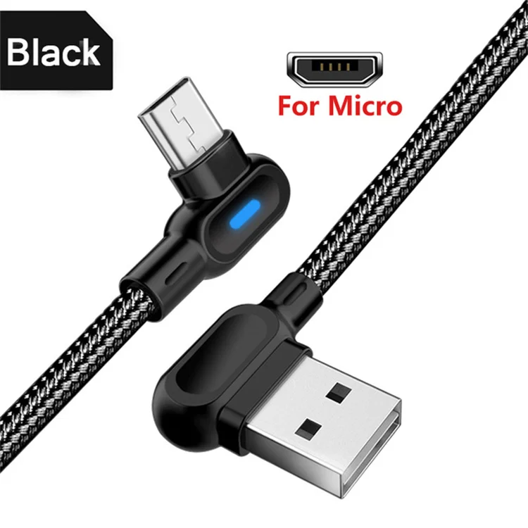 Провід USB-A / microUSB кутовий 1м.