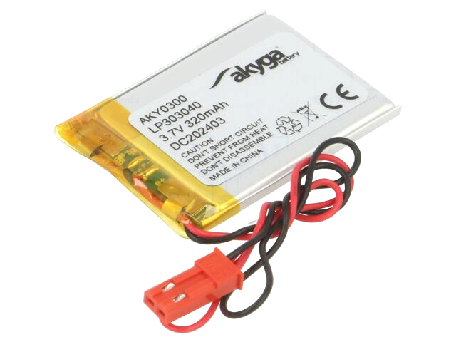 LiPo 320 mAh, 3,7V, 3x30x40мм  акумулятор літій-полімерний AKY-LP303040