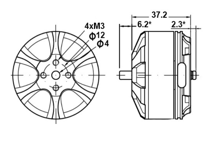 Електродвигун AMN3510-KV700 4-6S