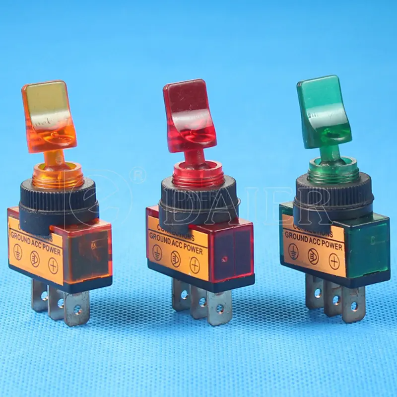 Тумблер зелений ON-OFF із підсвічуванням 12V/20A, ASW-14D red lamp Тумблер зелений ON-OFF із підсвічуванням 12V/20A, ASW-14D red lamp