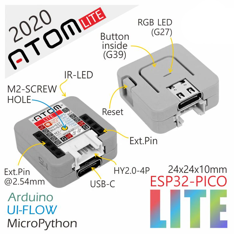 Контролер ATOM Lite ESP32 IoT Development Kit