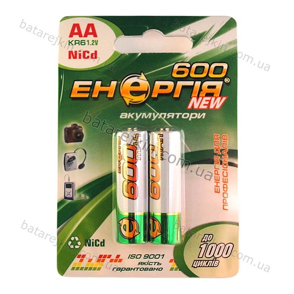 KR6 NiCD, 600mAh , 1.2V, АА, Енергія,(акумулятор)