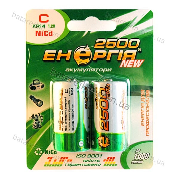 KR14, NiCD, 2500mAh, 1.2V, C, Енергія, (у блістері C2) (акумулятор)