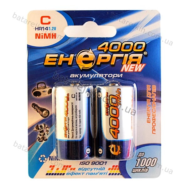 HR14, NiMH, 4000mAh, 1.2V, C, Енергія, (у блістері C2) (акумулятор нікель-металгідридний)