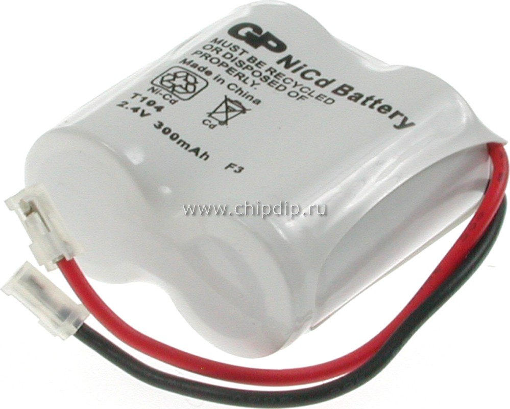 T104 NiCd, 2.4V, 300mAh для радіотелефонів, GP, U1 (акумулятор нікель-кадмієвий)