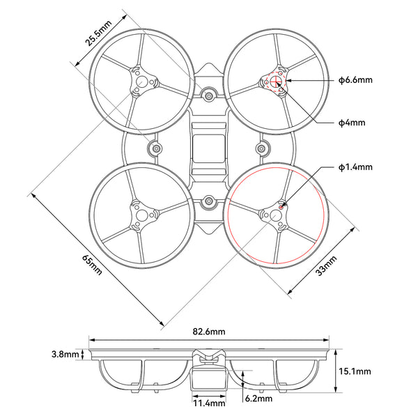 Рама Air65 II Brushless Whoop чорна Рама Air65 II Brushless Whoop чорна