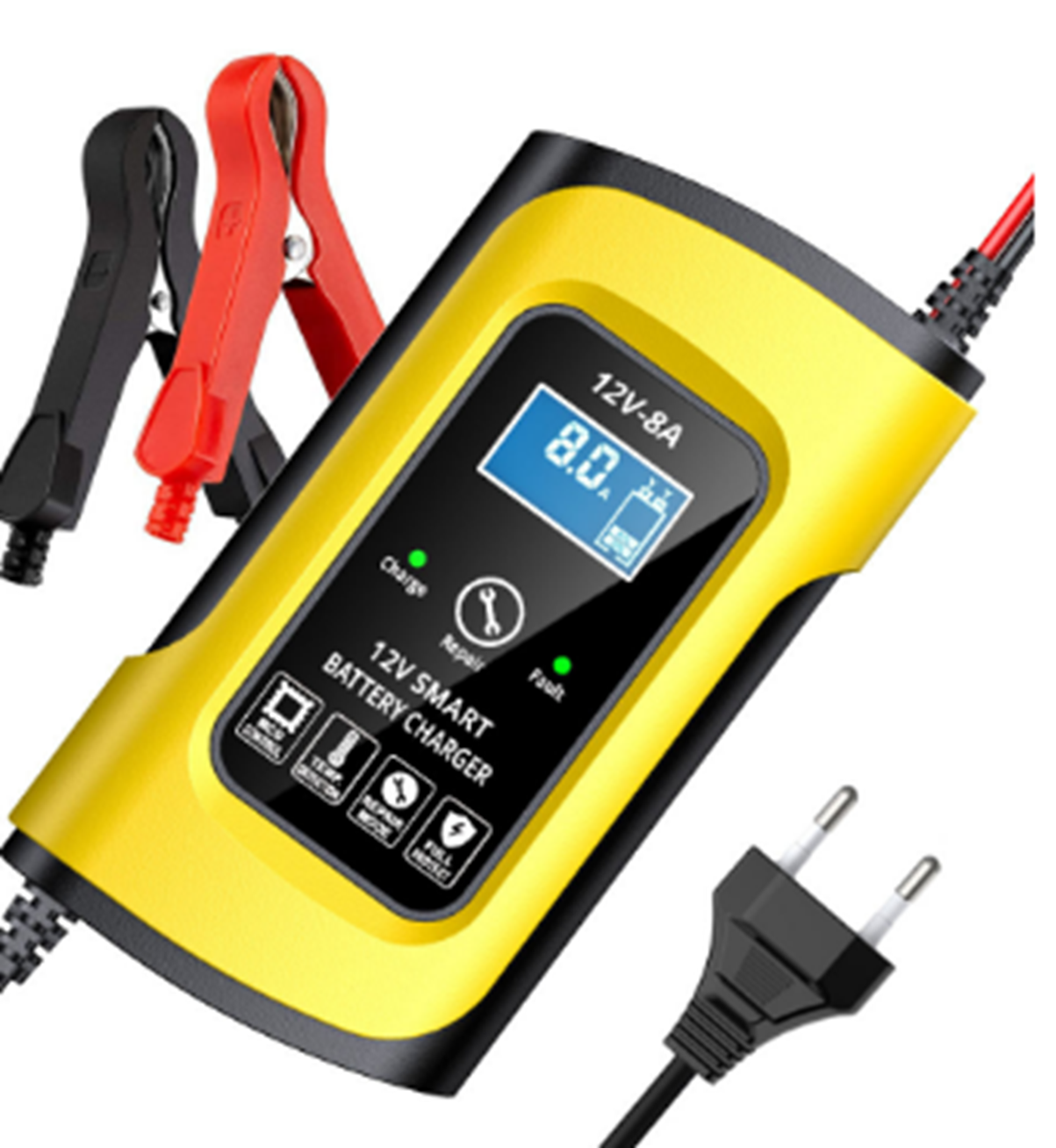 Зарядний пристрій для свинцево-кислотних акумуляторів 12V, 8A,  BC-1208 Зарядний пристрій для свинцево-кислотних акумуляторів 12V, 8A,  BC-1208