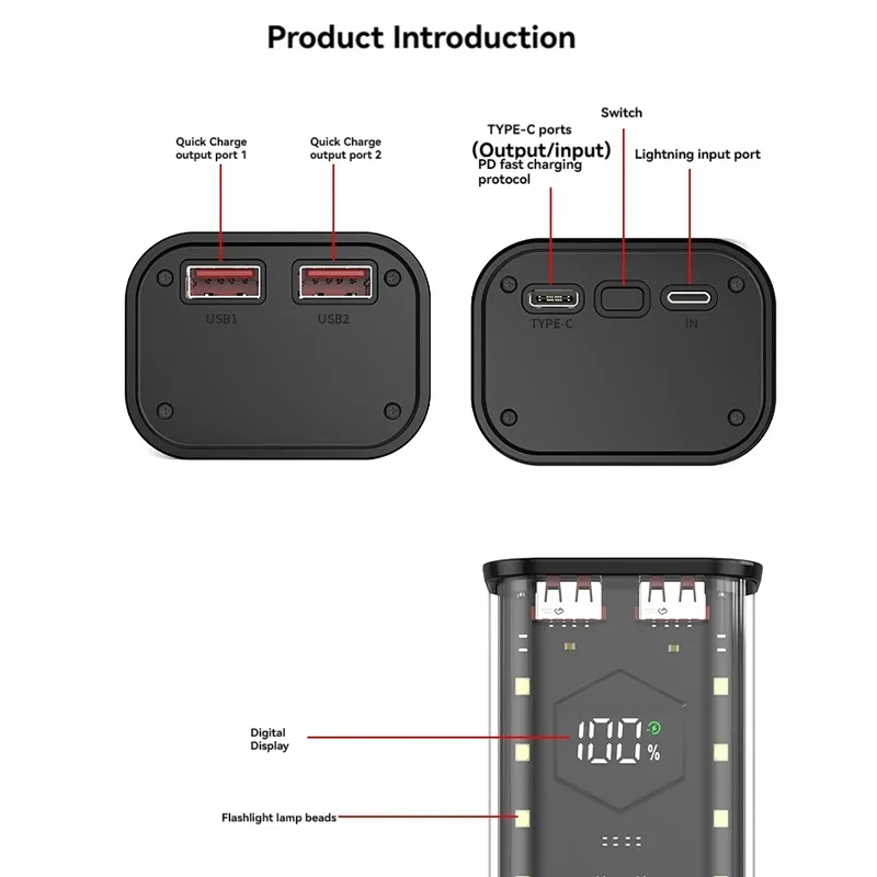 4x21700 Power Bank Case 22.5W BQ-S21PD lightning