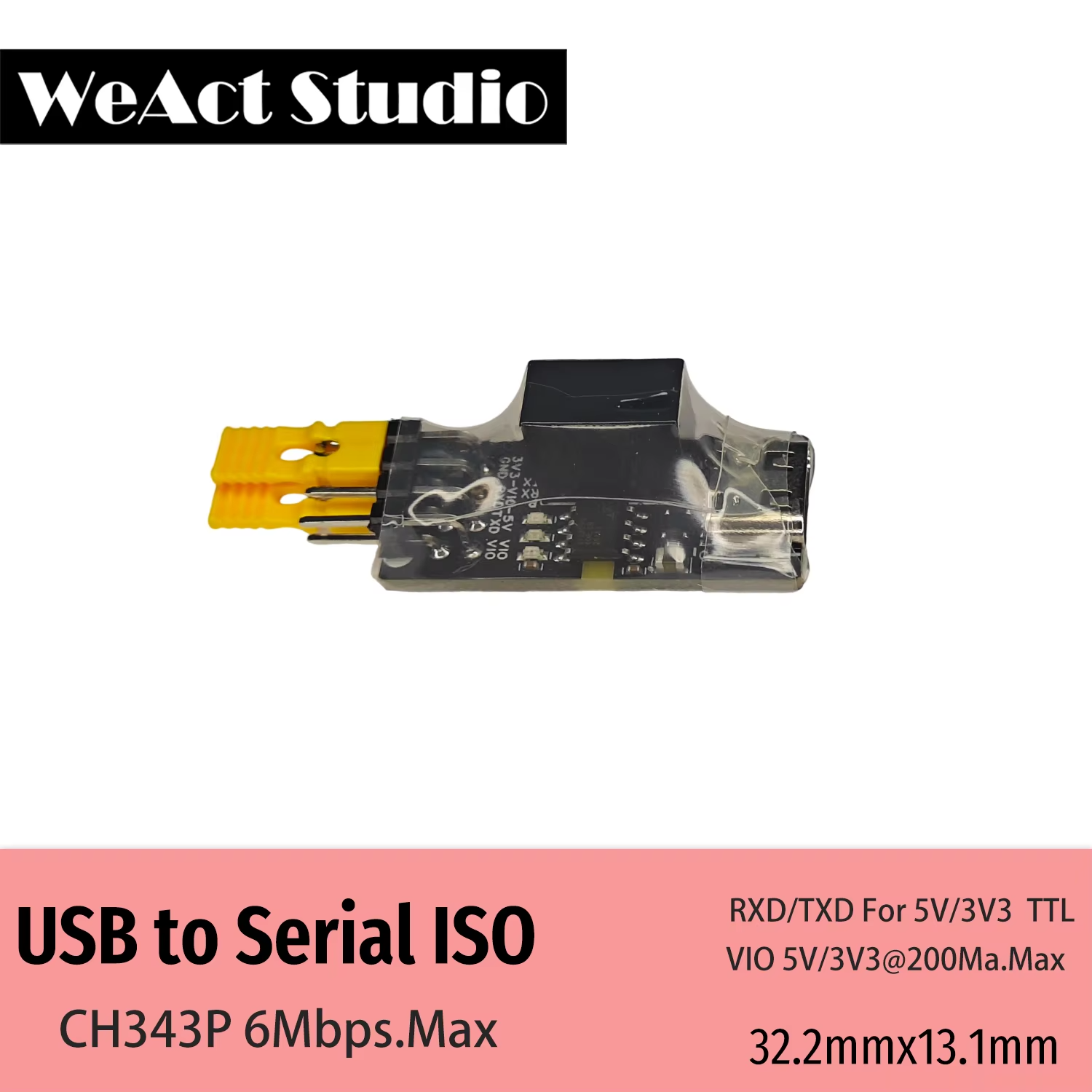 Перетворювач CH343P Isolated USB - Serial Port (WeAct Studio)