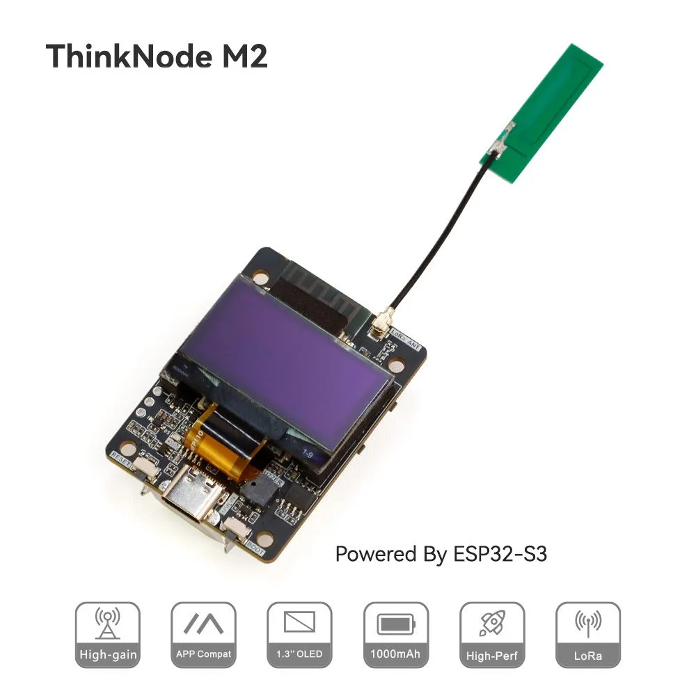 Трансивер ThinkNode M2 Meshtastic LoRa на ESP32-S3 з OLED-дисплеєм 1,3" Трансивер ThinkNode M2 Meshtastic LoRa на ESP32-S3 з OLED-дисплеєм 1,3"