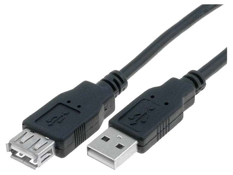 Кабель USBA-plug - USBA-jack довжина 3м, чорний, подвійний екран (CU202-B-030-PB)