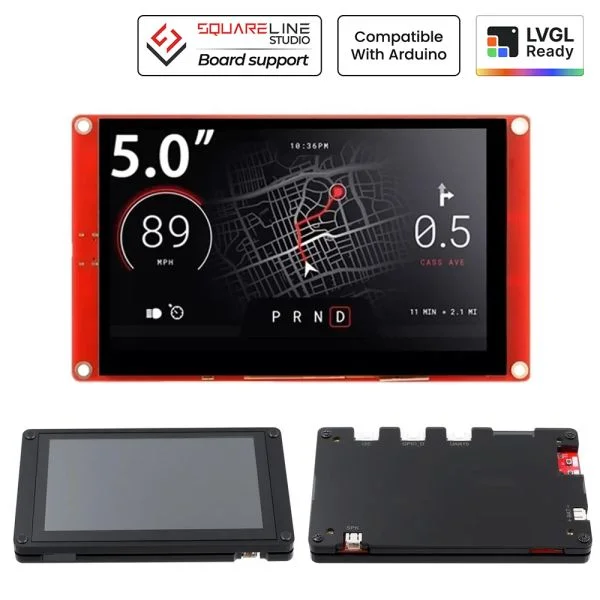 Дисплей CrowPanel 5,0" ESP32-S3 800×480 з сенсорним екраном та акриловим корпусом Дисплей CrowPanel 5,0" ESP32-S3 800×480 з сенсорним екраном та акриловим корпусом