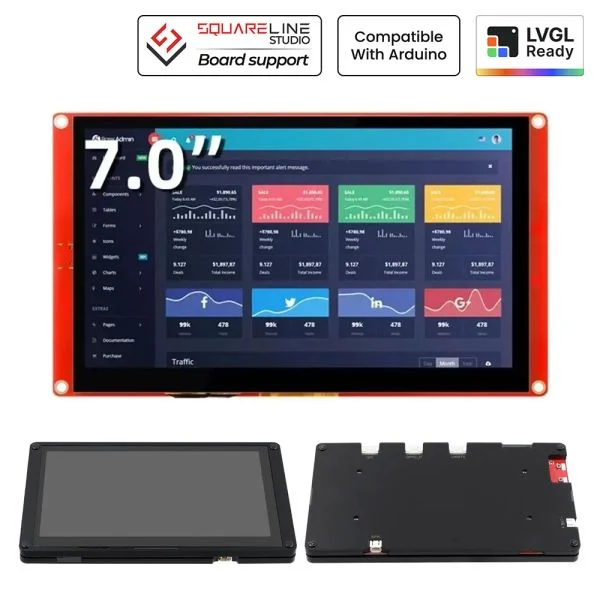 Дисплей CrowPanel 7,0" ESP32-S3 800×480 з сенсорним екраном та акриловим корпусом Дисплей CrowPanel 7,0" ESP32-S3 800×480 з сенсорним екраном та акриловим корпусом
